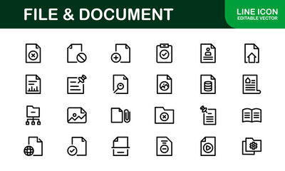 File and Document Icons for Digital Management. High-Quality Vector Illustrations for Workflows and Productivity Tools