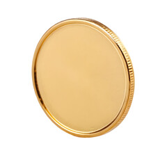 a golden coin blank on transparent background