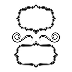 Fototapeta premium Vintage ornamental frame in black silhouette design