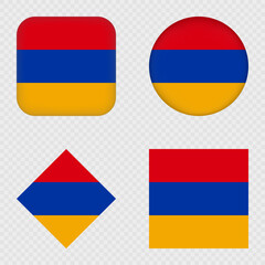 Armenia Flag Icons Pack. Vector illustration.