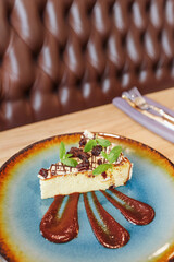 Traditional light cottage cheese cheesecake