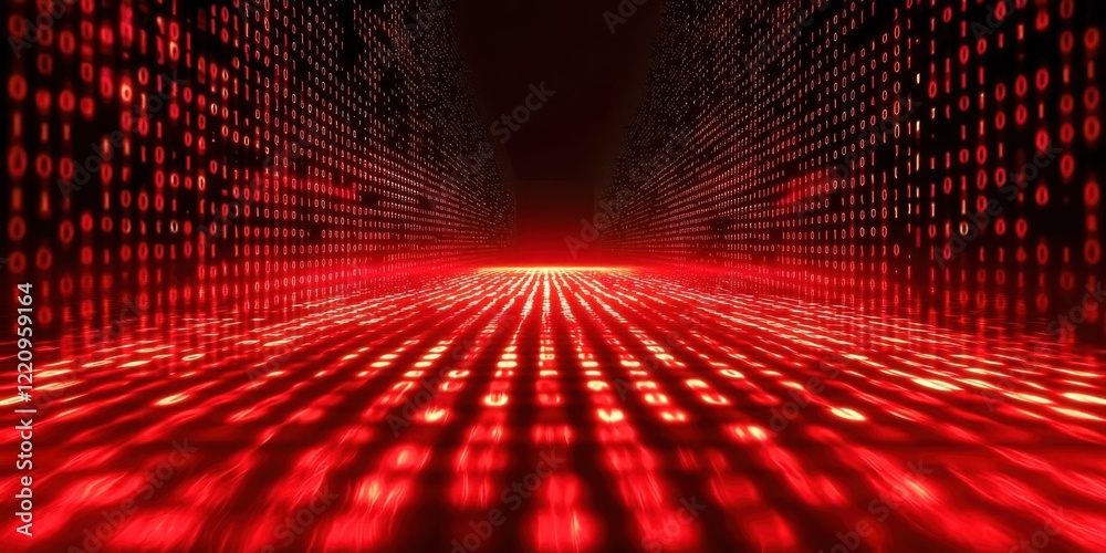 Poster Red background with many small red squares
