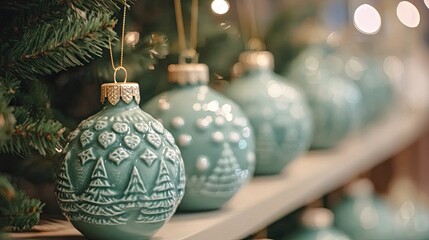 Close-up of Christmas ornaments 