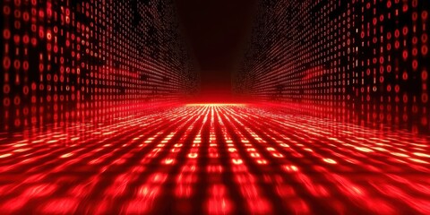 Red background with many small red squares