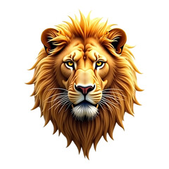 Fototapeta premium Realistic lion portrait with a strong and determined gaze.