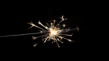 Obraz premium A sparkler is lit up in the dark