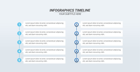 5 Steps Infographic Timeline with Editable Text for Business Presentation, Poster, Banner and Booklet.