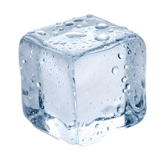 1 ice cube on transparent background
