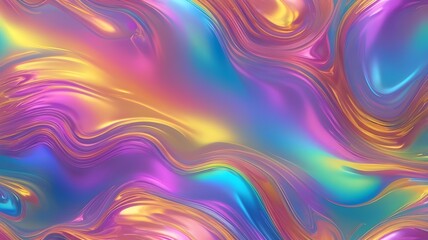 Obraz premium holographic foil background with gradient rainbow colors in yellow, pink, and blue tones