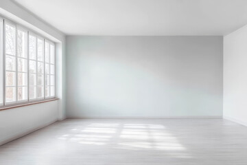 Obraz premium Bright and spacious empty room with large windows and natural light