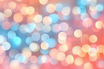 Fototapeta premium Abstract silver glitter and circle shaped bokeh on blurry background. Festive backdrop for holiday or event. Summer party blurry background. 