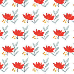  floral pattern with tropical leaves and flowers