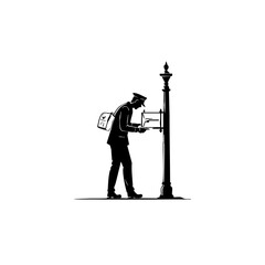 Obraz premium Mail Man Vector Logo Design