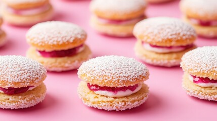 Fototapeta premium Traditional English scones with jam and cream