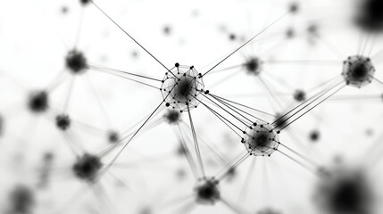 Network structure chemical bonds in molecular level of lines and points, dots and connections