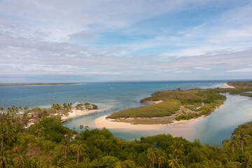 Beach resort with white sands and Baigad Lagoon Beach in Bantayan, Cebu. Philippines.