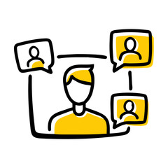 Video chat with multiple participants in minimal design