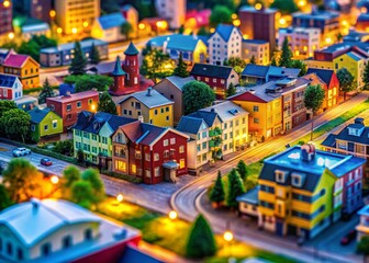 Naklejka premium Miniature World of Open Source Collaboration: Tilt-Shift Tech Innovation