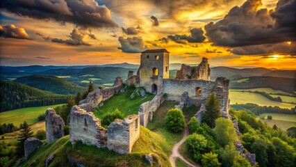 Minimalist Autumnal Ruins: Blatnica Castle, Slovakia