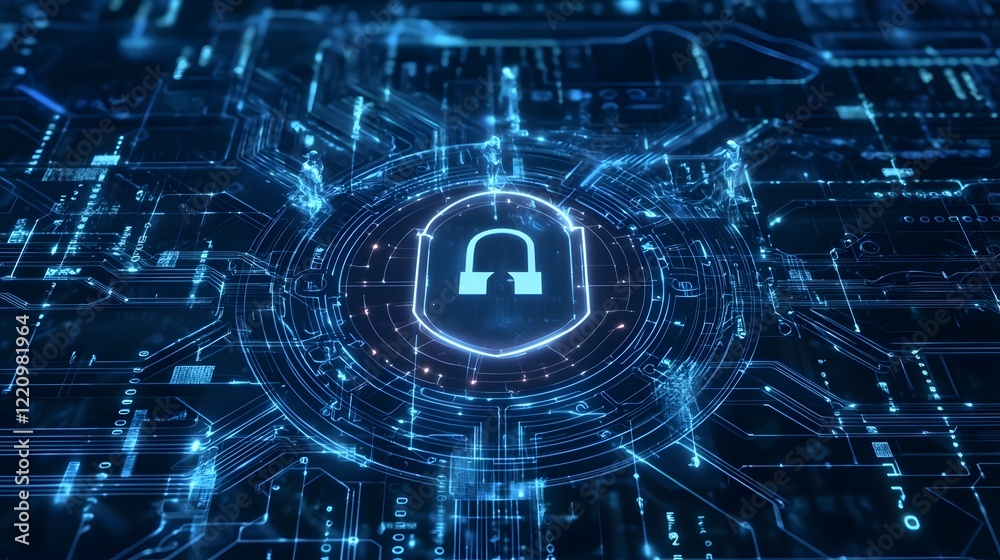 Leinwandbilder Futuristic Visualization of Critical Cybersecurity Incident Impacting National Security with Data Breaches Firewalls Under Attack and Emergency Response Teams Taking Defensive Actions