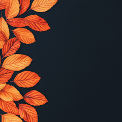 Obraz premium Autumn leaves on dark background with vibrant seasonal tones