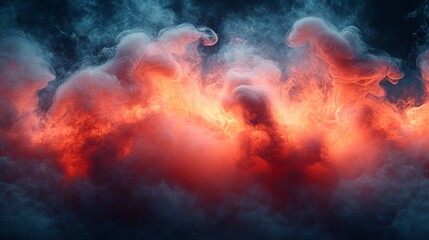 Fototapeta premium Dramatic glowing clouds in a fiery sky