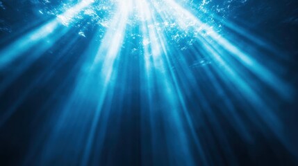Obraz premium Underwater Sunbeams: A Mystical Dive into Aquatic Serenity