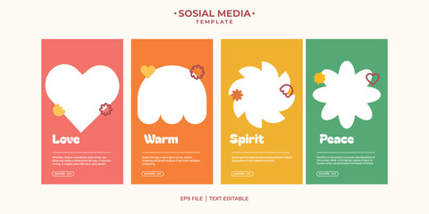 Social media template. Trendy editable social media stories template. Template design. 