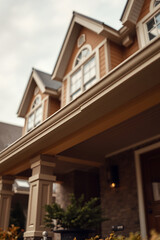 Obraz premium Luxury Home Exterior: Modern Architectural Design, Stunning Facade, and Curb Appeal