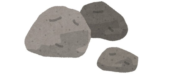 Set of massive boulders in a dry desert landscape, cut out. View of rock formation on desert