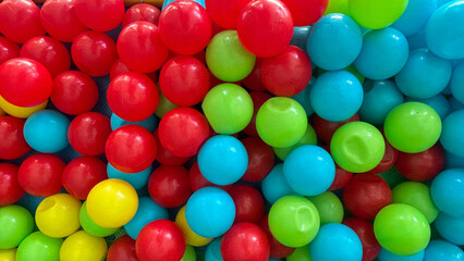 Bright Multicolored Plastic Balls In A Play Area, Captured Indoors, Representing Joy And Entertainment, Perfect For Childcare Centers, Kids' Events, Recreational Activities, Or Party Supplies Promotio