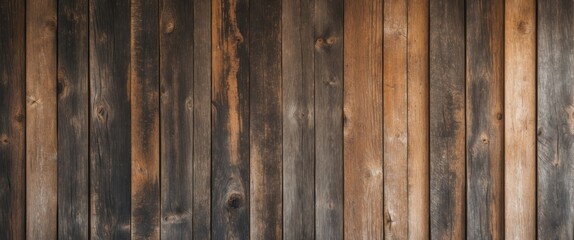Naklejka premium Rustic Barn Wood Background Texture in Weathered Brown Tones.