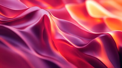 Fototapeta premium Abstract Crimson and Gold Fluid Waves: A Digital Art Piece