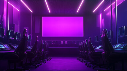 Cyberpunk Esports Arena with Neon Lights