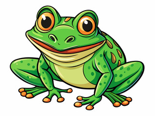 frog black outline, vector illustration, white background