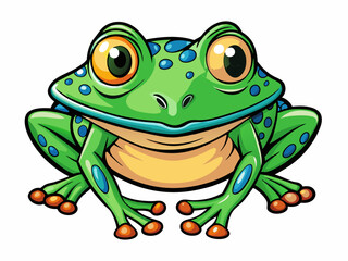 Obraz premium frog black outline, vector illustration, white background