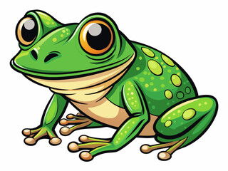 Obraz premium frog black outline, vector illustration, white background