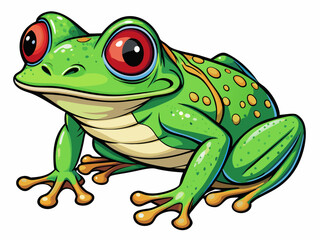 frog black outline, vector illustration, white background