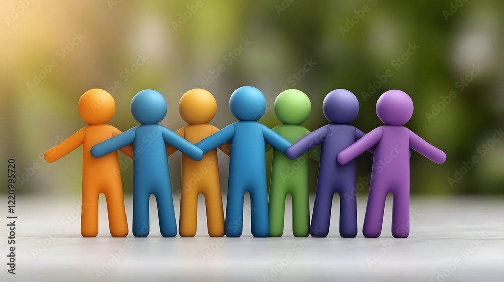 Poster Visual representation of a diverse group of employees working together in a supportive and innovative workplace environment