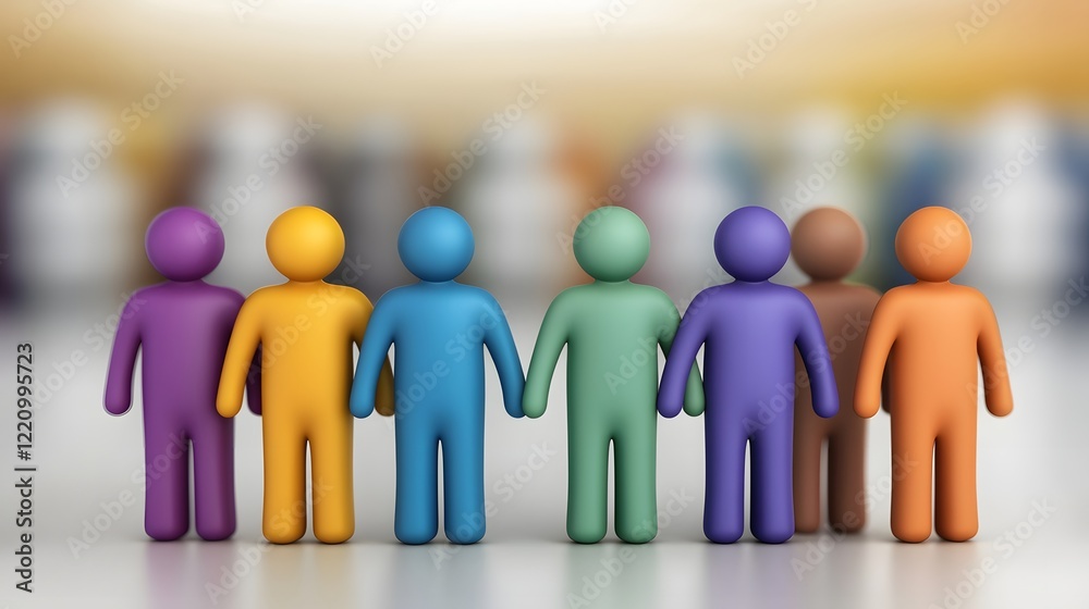 Aufkleber visual representation of a diverse workforce collaborating in a supportive and innovative workplace 