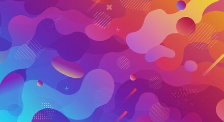 Dynamic Abstract: A vibrant and modern abstract design, featuring a fluid arrangement of colorful shapes with dynamic movement and smooth gradients, perfect for a contemporary background.