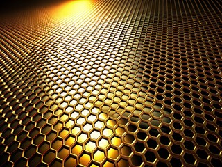Sleek Gold Mesh Grid on Matte Black: 3D Contemporary Design Texture