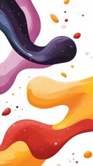 Colorful abstract fluid shapes create dynamic visual energy in modern artwork