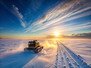 Snowcat Trails Across Nenets Tundra, Russia - Winter Landscape Photography