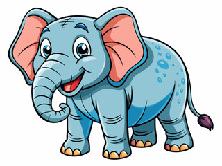 Naklejka premium elephant black outline, vector illustration, white background