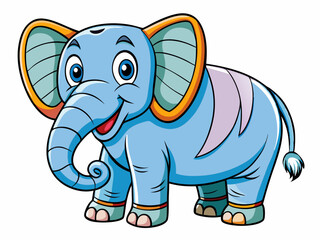 Fototapeta premium elephant black outline, vector illustration, white background