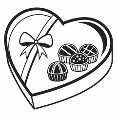 Chocolate Day vector silhouette black design white background