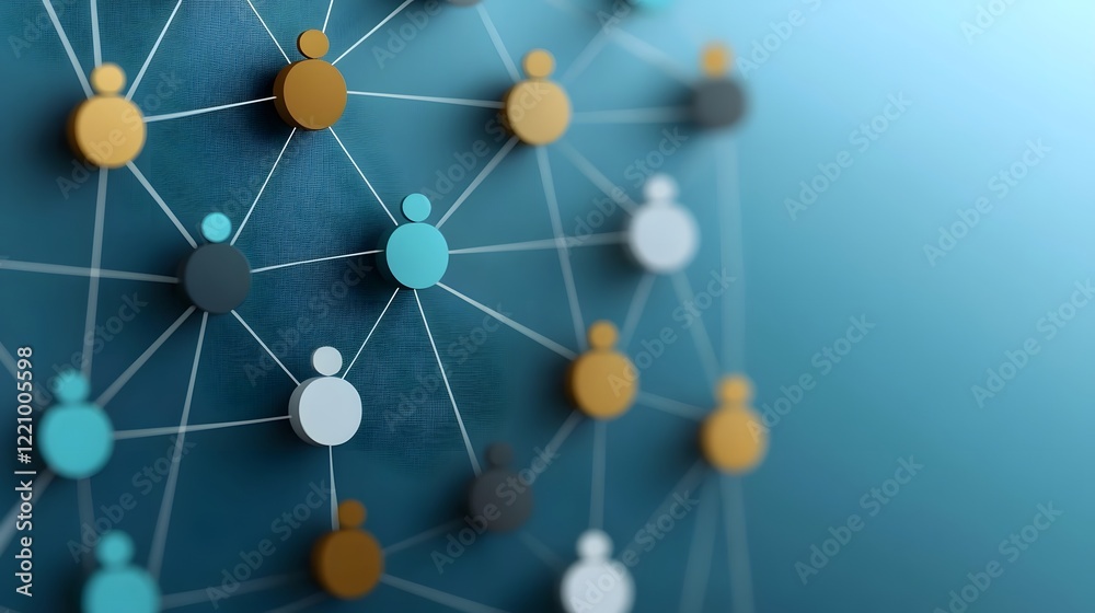 Leinwandbilder Exploring Digital Human Resources Recruitment Networks with Interconnected Nodes Symbolizing Efficient Talent Acquisition and Workforce Management