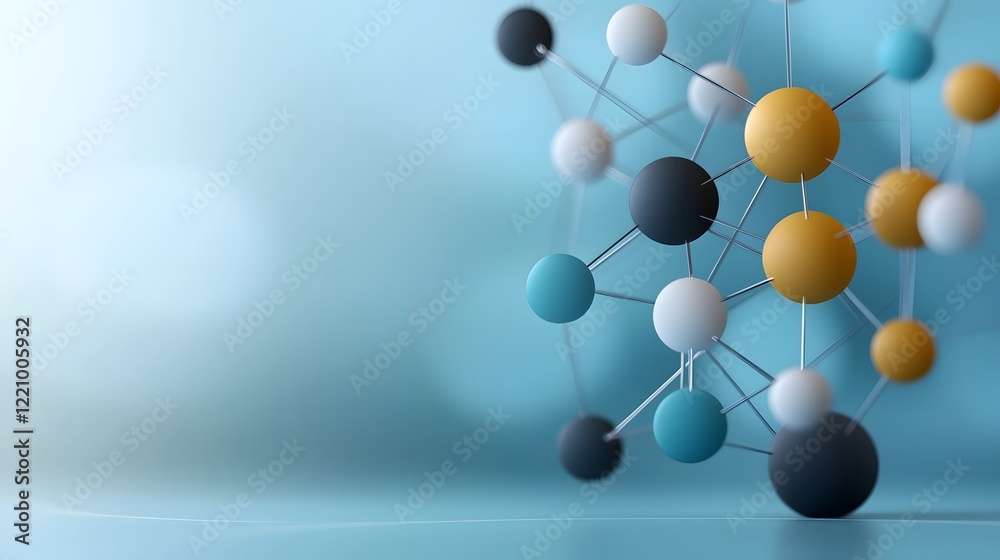 Poster Futuristic abstract visual of a molecular network structure representing the digital transformation of recruitment strategies talent sourcing and innovative HR solutions for the modern workforce