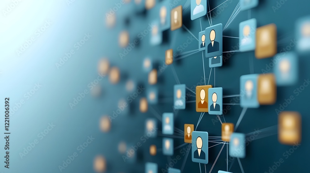 Aufkleber Innovative AI Powered Digital Recruitment Network Displaying Cutting Edge Hiring Solutions and Workforce Management Strategies for the Future of Business